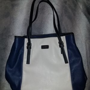 EUC Nine West Black, White, and Blue Purse